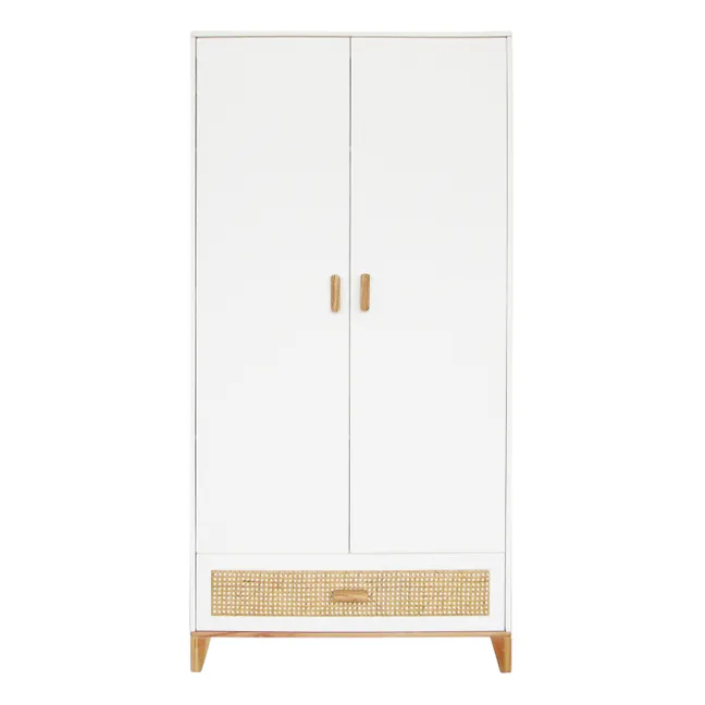 Nami Cedar and Rattan Weave Cabinet | White
