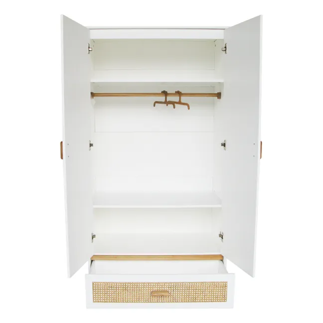 Nami Cedar and Rattan Weave Cabinet | White
