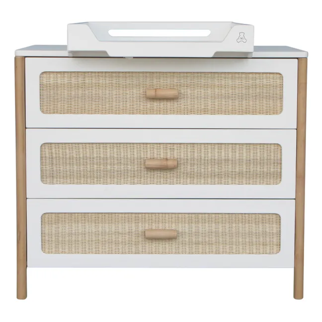 Océania Woven Rattan Chest of Drawers | White