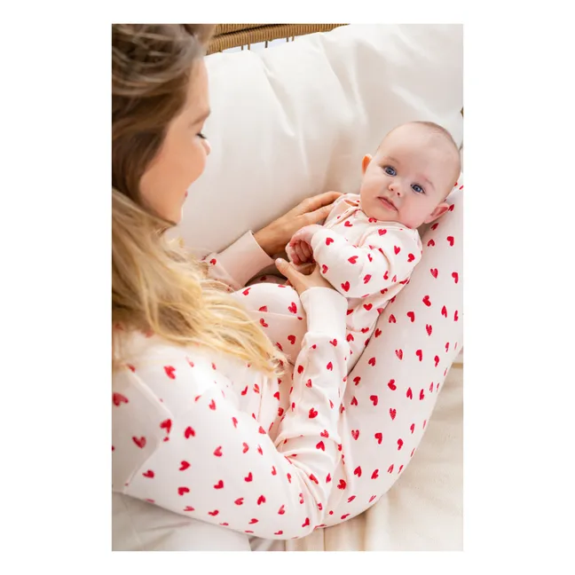 Pyjama Une Pièce Coton Bio Cœurs | Rose