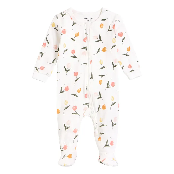 Pijama de una pieza Organic Cotton Tulips | Crudo- Imagen del producto n°0