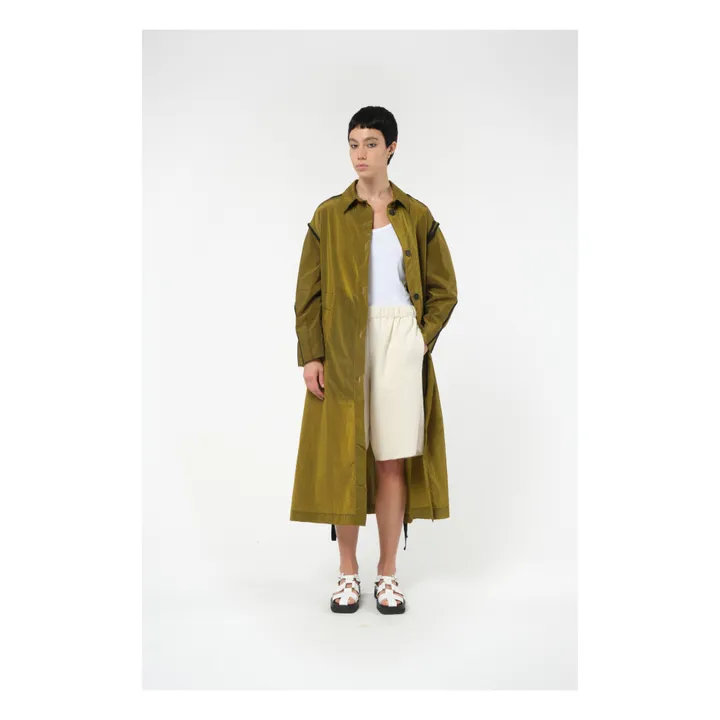 T-Coat Trench Léger Polyester Recyclé Vert kaki Smallable