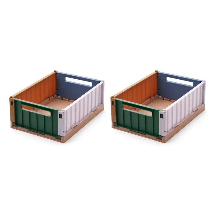 Faltbare Kiste Weston bunt - 2er-Set | Dunkelgrün- Produktbild Nr. 0