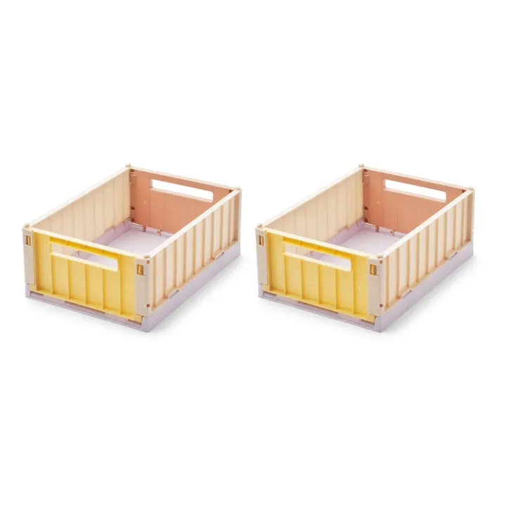 Weston Multicoloured Collapsible Crates - Set of 2 | Pale yellow- Product image n°0