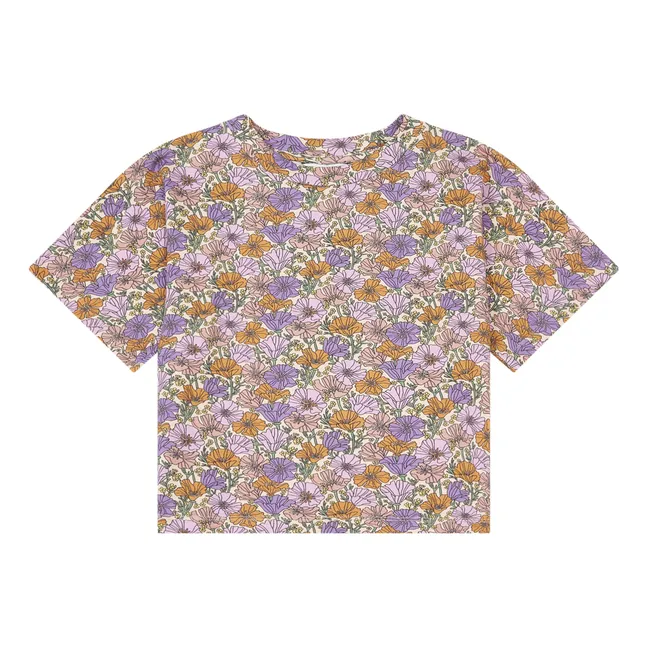 Camiseta de algodón orgánico Romance Flower | Naranja