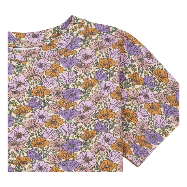 T-Shirt Romance Flower in Cotone Organico | Arancione