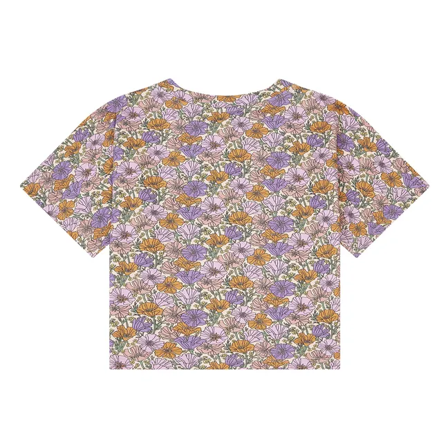 T-Shirt Romance Flower in Cotone Organico | Arancione