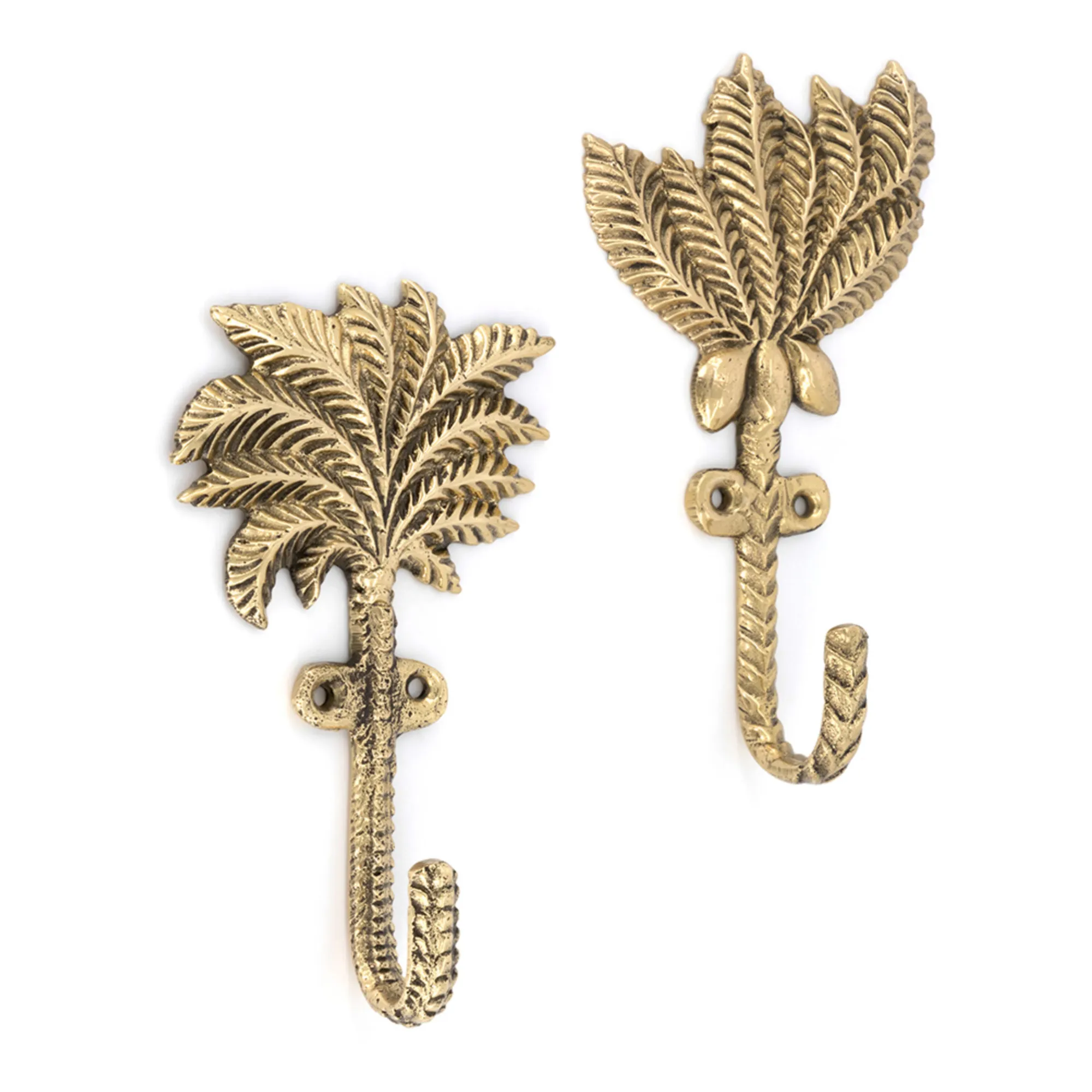 Patères Devi Palmtree en laiton recyclé - Set de 2 | Mordoré- Image produit n°0