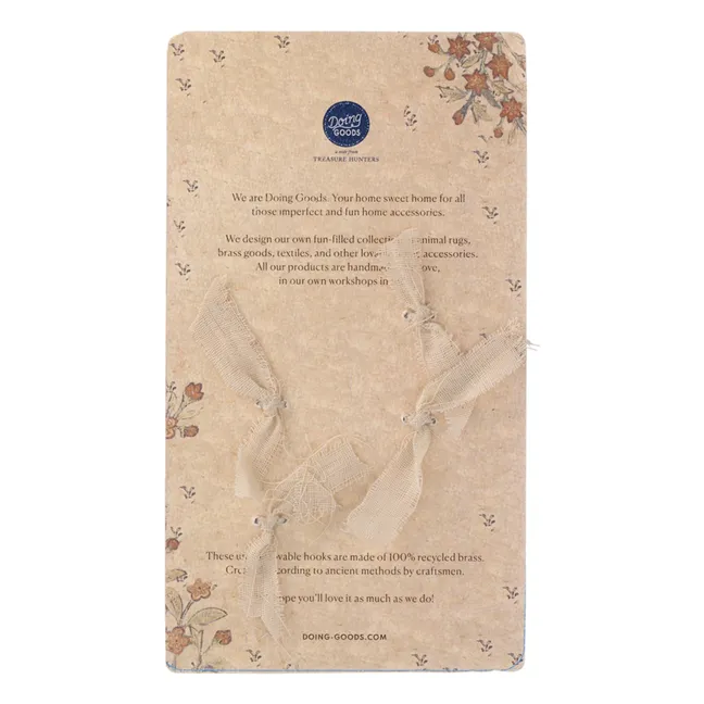 Kleiderhaken Devi Palmtree aus recyceltem Messing - 2er-Set | Goldbraun