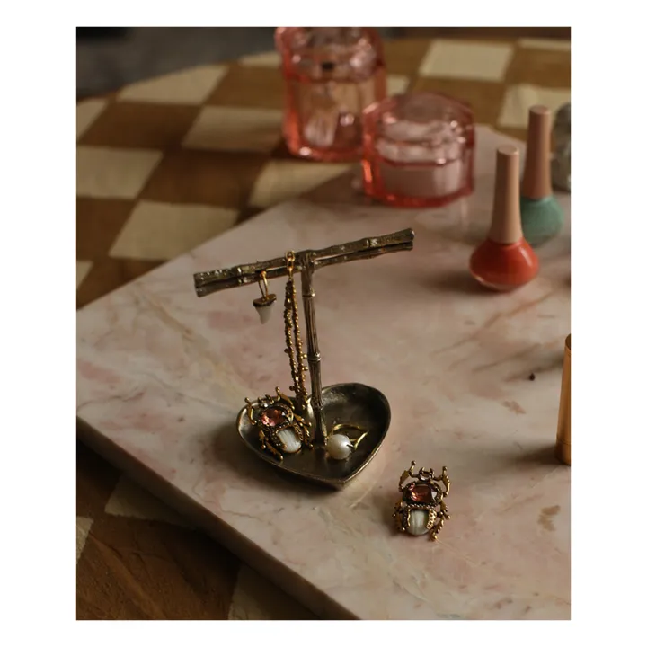 Joyero de latón reciclado Lolita Bamboo | Marrón Dorado- Imagen del producto n°1