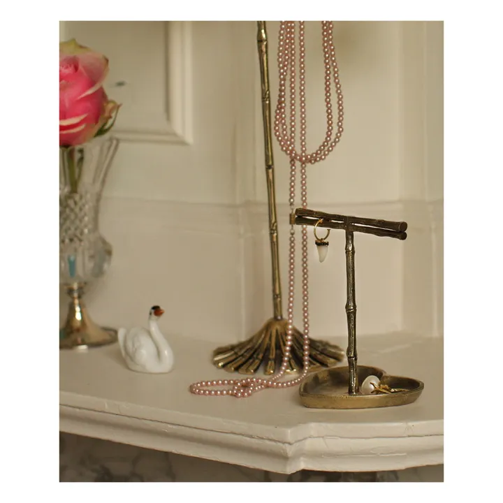 Joyero de latón reciclado Lolita Bamboo | Marrón Dorado- Imagen del producto n°2