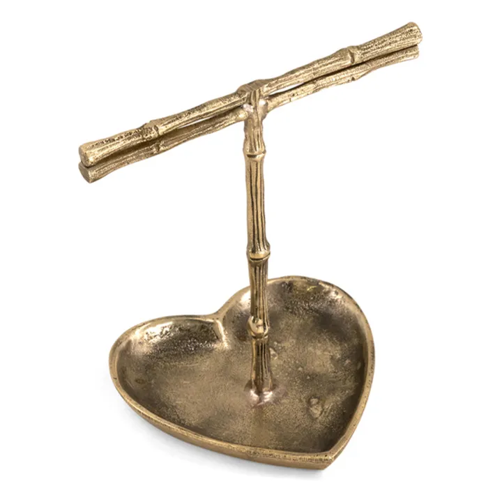 Joyero de latón reciclado Lolita Bamboo | Marrón Dorado- Imagen del producto n°3