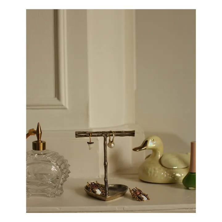 Joyero de latón reciclado Lolita Bamboo | Marrón Dorado- Imagen del producto n°4