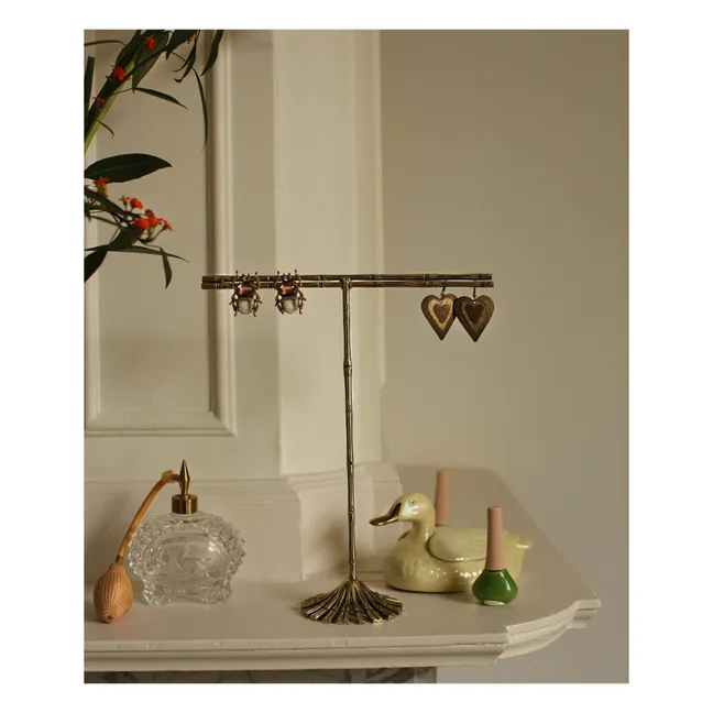 Porte-bijoux Frida Bamboo en laiton recyclé  | Mordoré