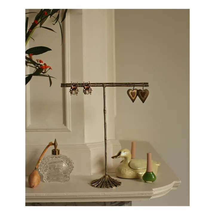 Porte-bijoux Frida Bamboo en laiton recyclé  | Mordoré- Image produit n°2