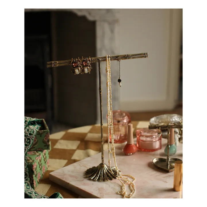 Porte-bijoux Frida Bamboo en laiton recyclé  | Mordoré- Image produit n°5