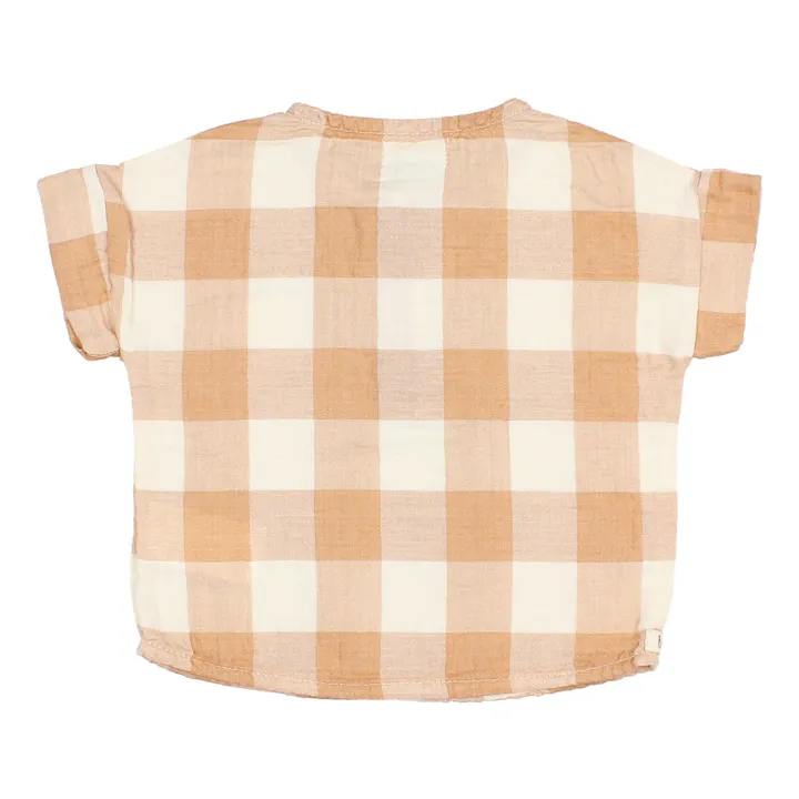 Responsible Cotton Gauze Check Shirt | Ecru- Product image n°1
