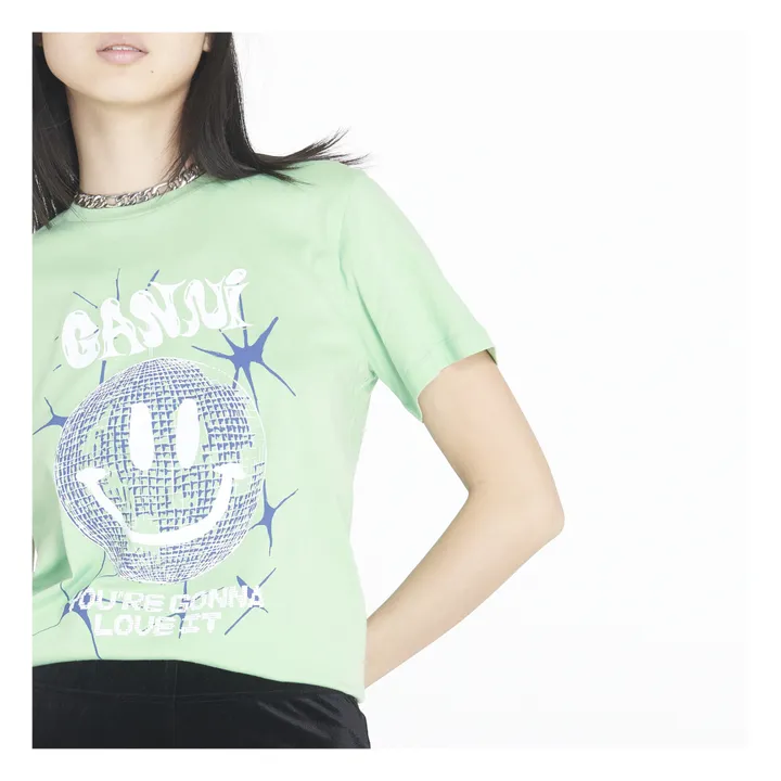 Smiley Relaxed Light Organic Cotton T-shirt | Green- Product image n°2