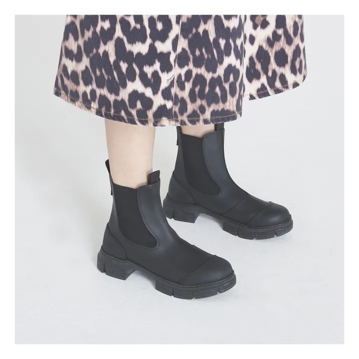 Ganni - Recycled Rubber Low-Top Chelsea Boots - Black Ganni - Recycled Rubber Low-Top Chelsea Boots - Black