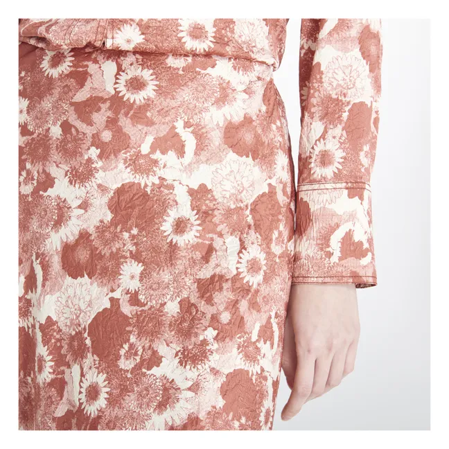 Jupe Froissée Satin | Terracotta