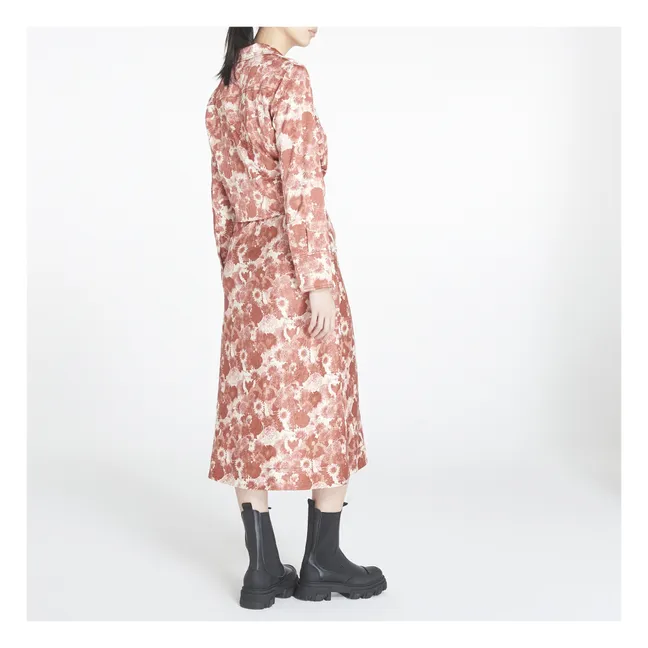 Jupe Froissée Satin | Terracotta