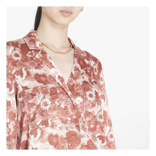Chemise Froissée Satin | Terracotta