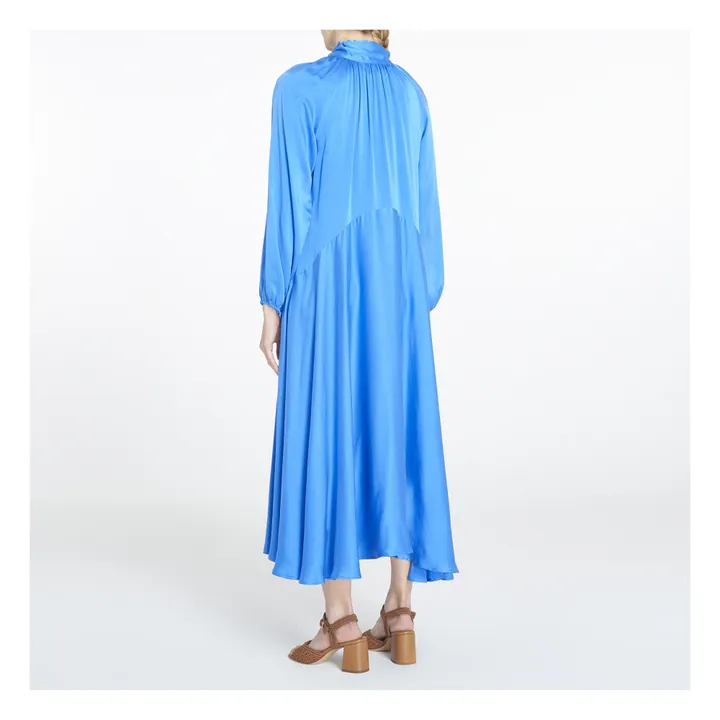 Robe Eva Soie | Bleu- Image produit n°3