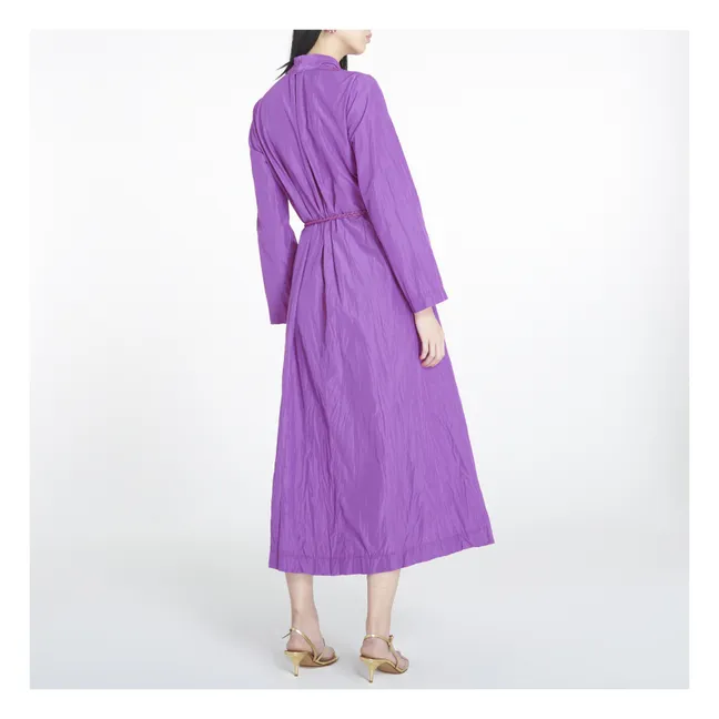 Vestido chic de tafetán arrugado | Malva