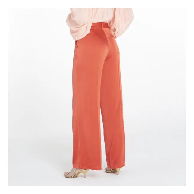 Pantalon Satin de Soie | Orange
