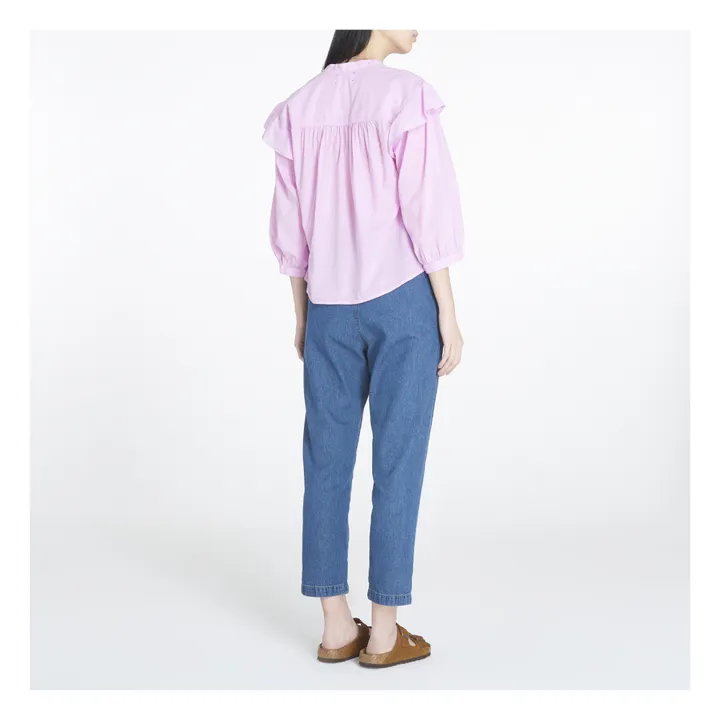 Blouse Aria Popeline de Coton | 	Lilas- Image produit n°3