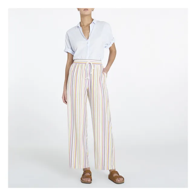 Harper Striped Trousers | Pale yellow