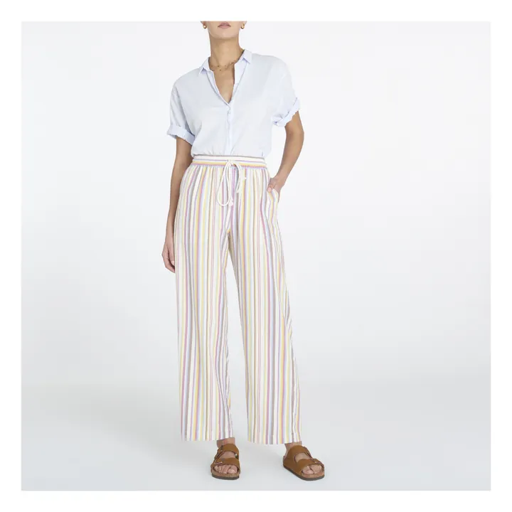 Pantalon Rayures Harper | Jaune pâle- Image produit n°1