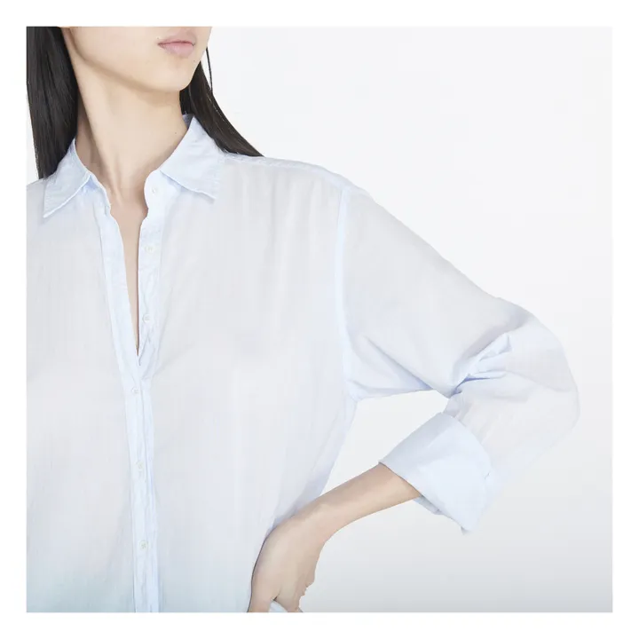 Chemise Beau Popeline de Coton | Bleu ciel- Image produit n°2