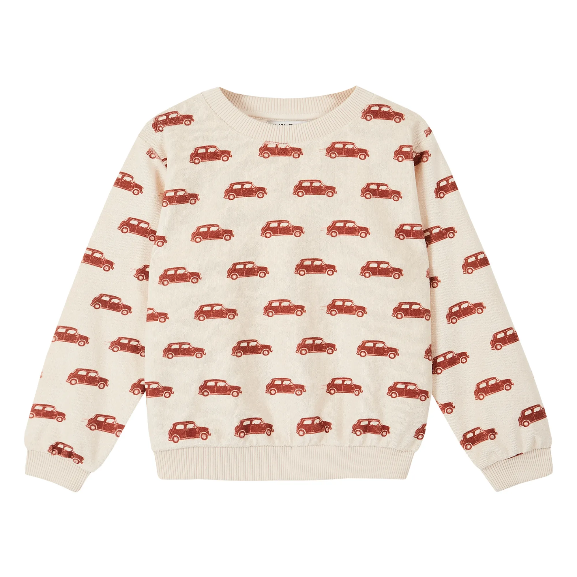 Emile Et Ida Ecru Organic Cotton Cars Sweatshirt