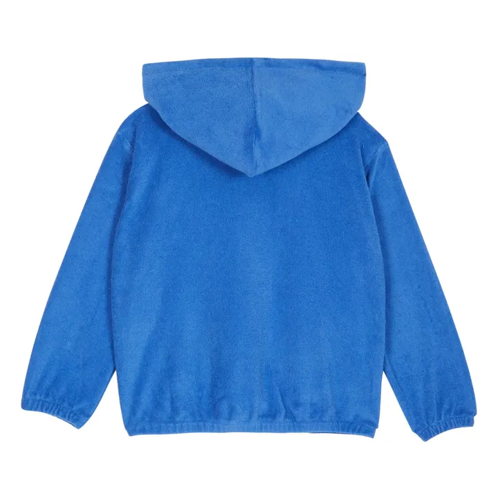 Sweatshirt mit Reißverschluss, Kapuze, Taschen Frottee | Blau- Produktbild Nr. 1