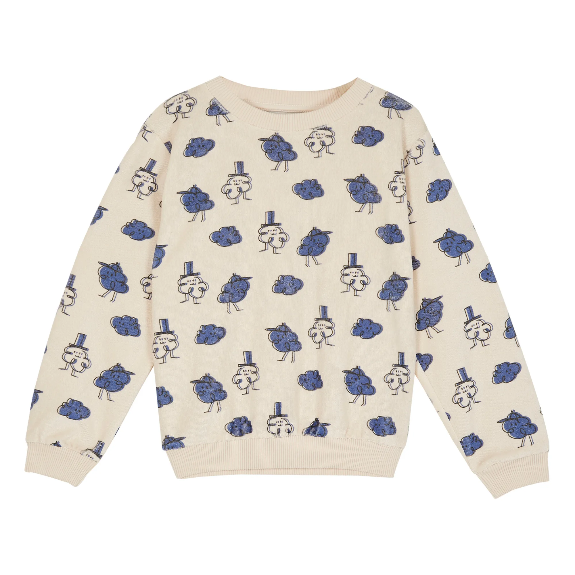 Emile Et Ida Ecru Organic Cotton Clouds Sweatshirt