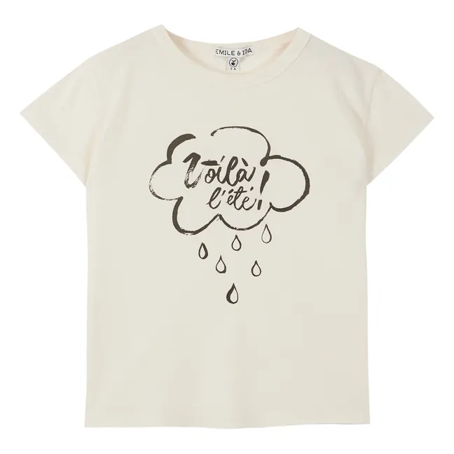 Camiseta con estampación de nube | Crudo