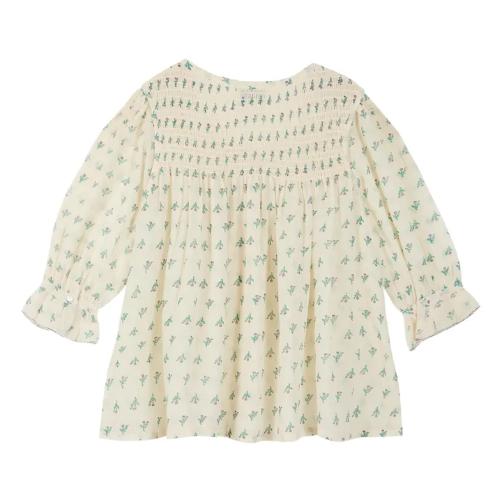 Blouse Smockée Brodée Jonquille - Collection Femme  | Violet- Image produit n°1
