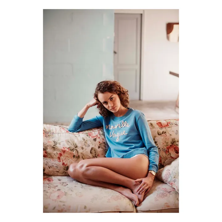 New Wave Organic Cotton Sweatshirt - Women’s Collection | Blue- Product image n°1