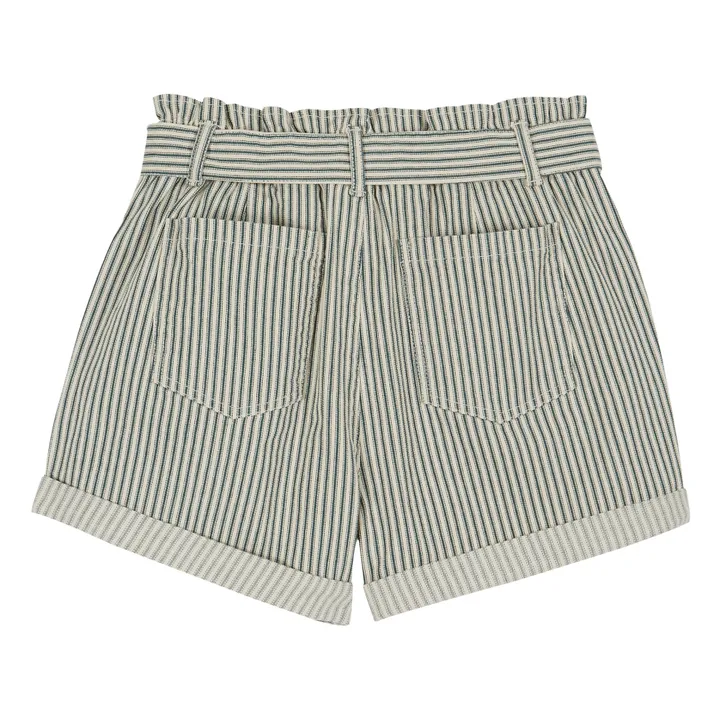 Short Denim Rayé - Collection Femme  | Vert- Image produit n°3