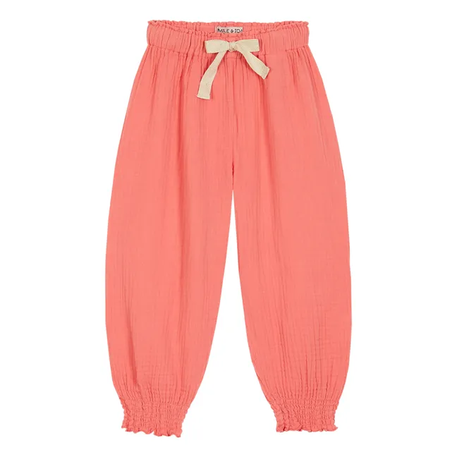 Pantaloni Sarouel in garza di cotone | Rosa