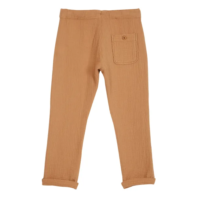 Cotton Muslin Trousers | Ochre