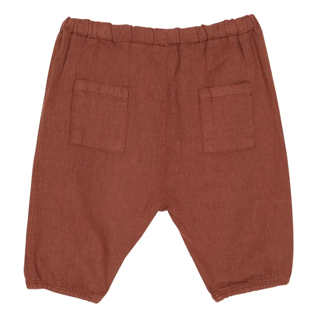 Linen and Cotton Harem Pants | Brown