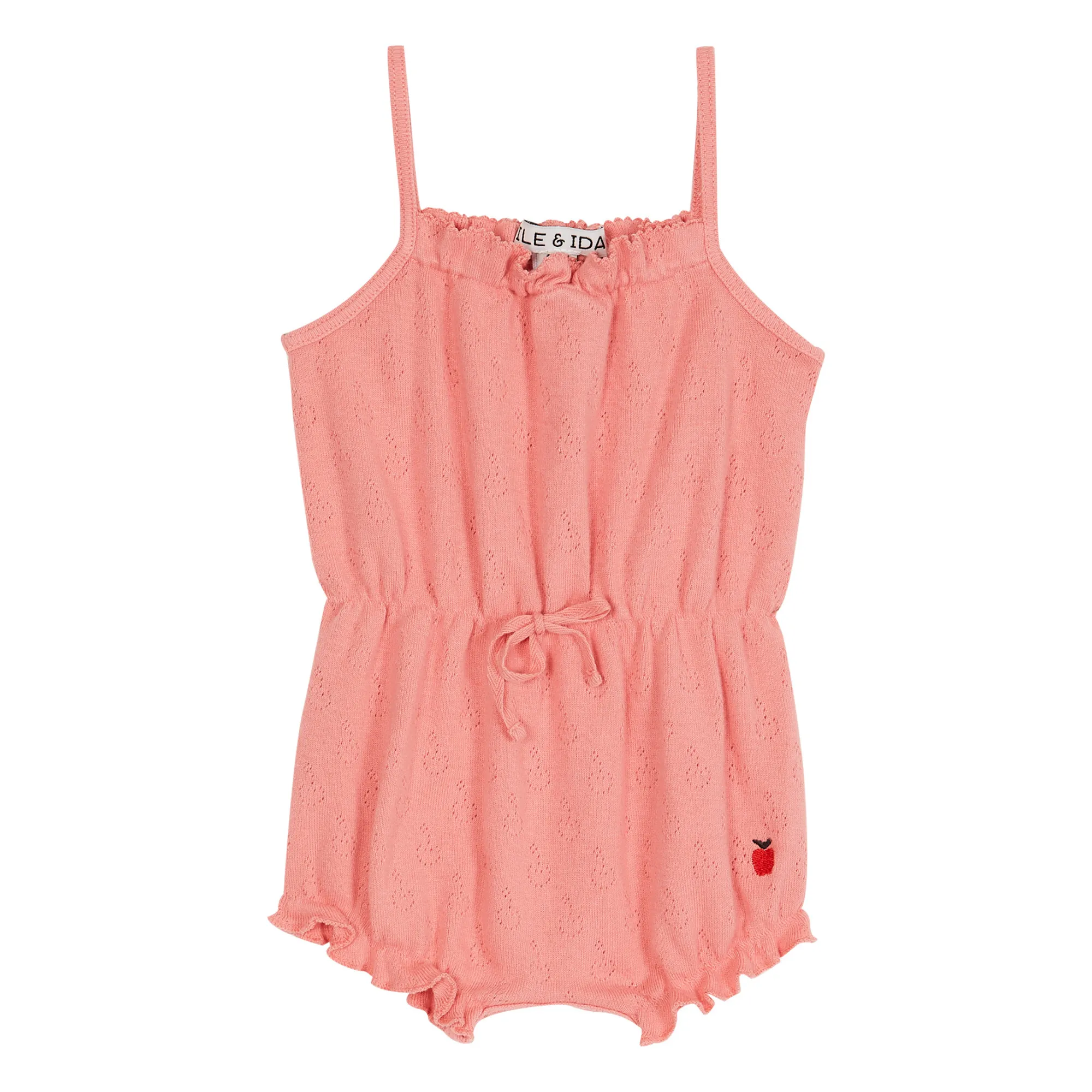 Emile Et Ida Pink Openwork Straps Rompers