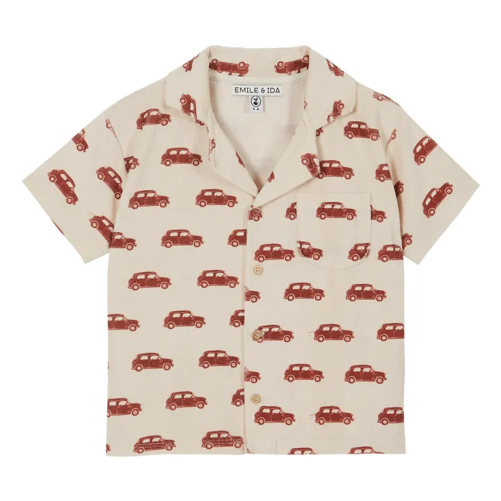 Cars Terry Cloth Short Sleeved Shirt | Ecru- Product image n°0