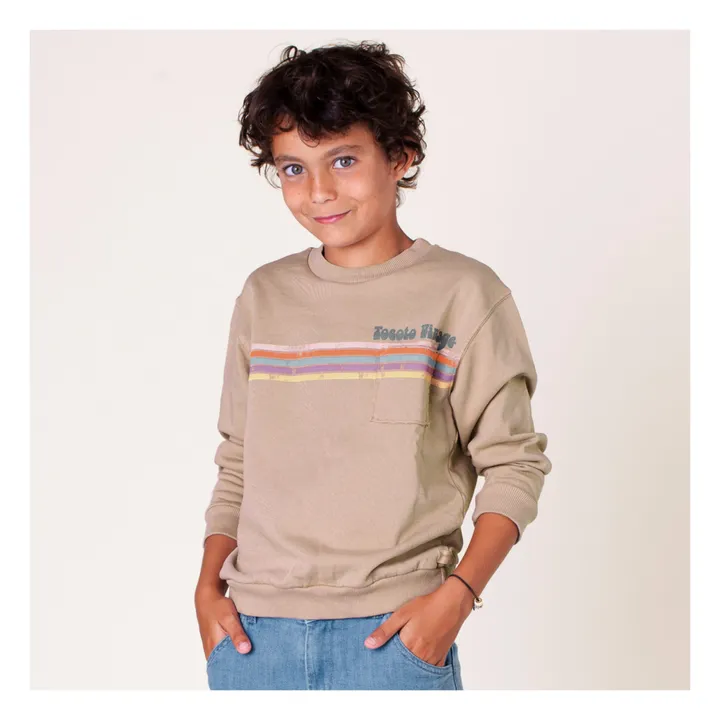 Sweatshirt Bio-Baumwolle Regenbogen | Kamelbraun- Produktbild Nr. 1