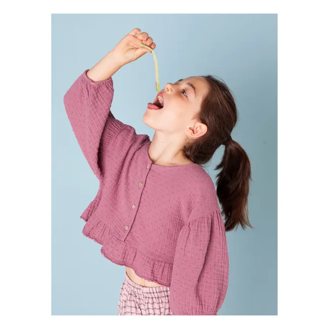 Blouse Gaze de Coton Bio Broderie | Rose