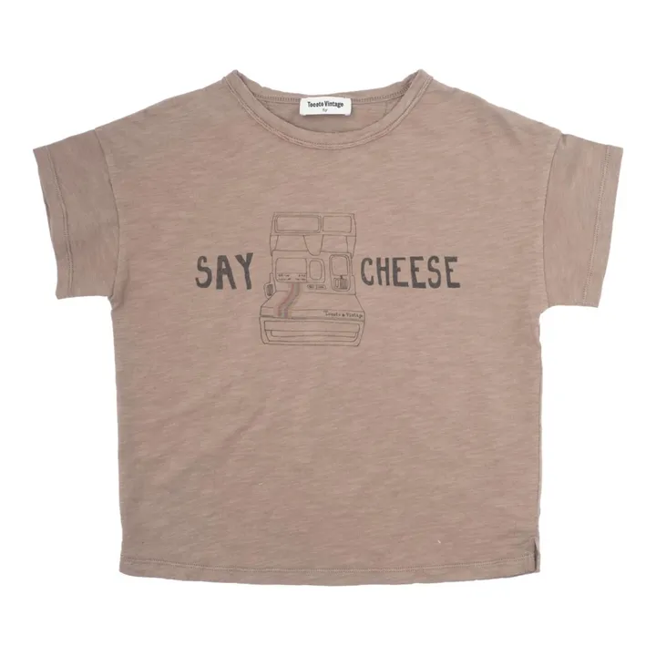 T-Shirt Bio-Baumwolle Say Cheese | Braun- Produktbild Nr. 0