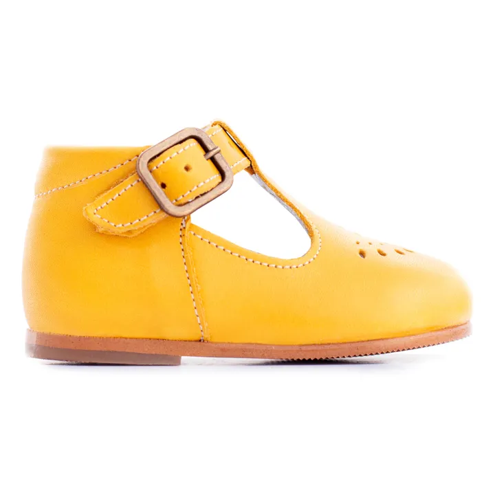 Milton Buckled T-bar Shoes | Yellow- Product image n°0