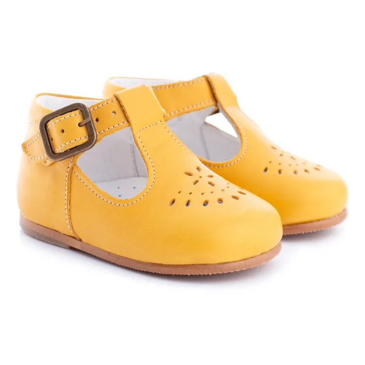 Milton Buckled T-bar Shoes | Yellow- Product image n°1